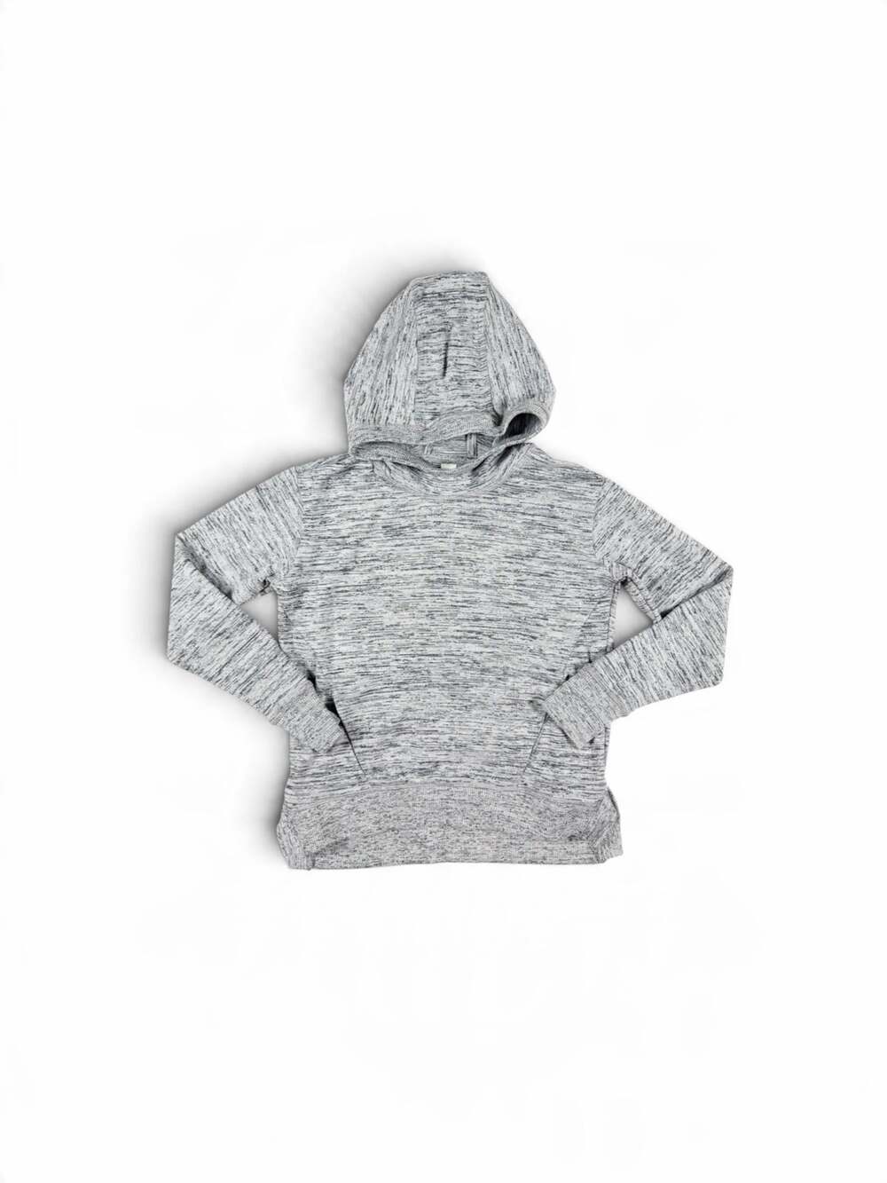 Athleta Girl Hooded Pullover Sweatshirt Gray Marled Medium 8-10